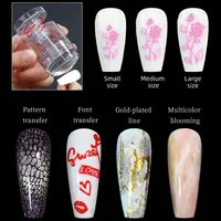 Nouveau dernier professionnel clair Transparent taille d'impression peut être varié tampon en Silicone rotatif pour Nail Art bricolage