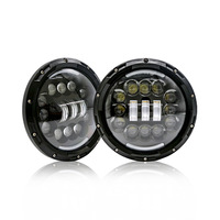 Phare avant rond de 7 pouces pour Wrangler, pour véhicule tout-terrain et moto, avec feux de jour LED, lumière de restauration