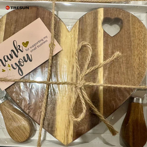 Juego de Cuchillos para Queso de Bambú en Forma de Corazón, Recuerdos para Fiestas, Bodas y Celebraciones de San Valentín - Product Image 3