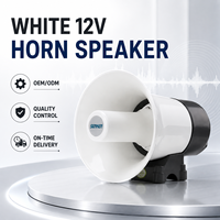 Haut-parleur de sirène SENKEN 12V 20W blanc, klaxon d'alarme, klaxon de voiture, haut-parleur puissant pour la sécurité en cas d'urgence, moto, véhicule de sauvetage