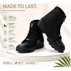<b>High</b> Quality Men Leather Boots Stylish Lace Up Design Durable Rubber Sole Comfortable Ankle Footwear for Casual Business Outdoor - Product Image 5