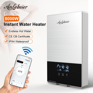 Chauffe-eau de douche haute puissance 8KW, anti-corrosion, chauffage rapide, commande tactile, application WiFi, étanche IPX4, affichage LED, en aluminium moulé - Product Image 1