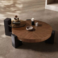 Ensemble Table Basse de Salon de Luxe Italien Style Moderne en MDF Design Minimaliste Haut de Gamme Style Antique pour Petit Espace