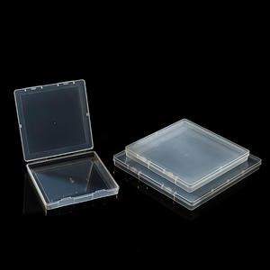 Transparent <b>Square</b> <b>Plastic</b> Storage Box 1.7Cm Jewelry Organizer Desktop <b>Container</b> Covered For Small Parts Components - Product Image 1