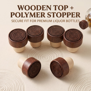 จุกไม้เวียดนาม WeWood ลายวงแหวนต้นไม้ พร้อมจุกโพลิเมอร์ สำหรับปิดขวดวิสกี้ เหล้า และสุราอื่นๆ คุณภาพพรีเมียม รุ่น T Top Cap - Product Image 1