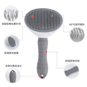 Peine para mascotas transfronterizo, peine de agujas para eliminar pelo suelto, cepillo de eliminación de pelo de mascotas con un solo clic, peine para gatos, cepillo para pelo de mascotas. - Product Image 4