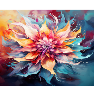 Fleurs abstraites diamant peinture pleine broderie image strass 30x40cm/12x16 pouces décor à la maison point de croix paysage Design - Product Image 1