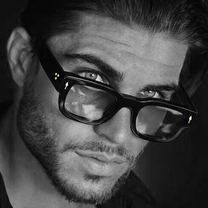 نظارات سوداء مربعة وسميكة بإطار نظارات للنساء والرجال مستطيلات مكتنزة بضوء أزرق نظارات مخصصة بدون وصفة طبية - Product Image 2