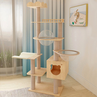 Vente flash en dropshipping : griffoir pour chat en bois à quatre étages, plateforme de saut, arbre à chat, cadre d'escalade en sisal, jouet pour chat