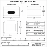 Boîte à musique en bois Sankyo avec chambre de résonance, amplificateur acoustique, mécanisme à remonter, cadeau vintage, gravure personnalisée