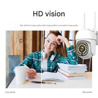 Caméra WiFi sans fil K12 1080P HD à double objectif, capteur CMOS, H.265, stockage sur carte mémoire, vision nocturne, grand angle 180°, résistante aux intempéries