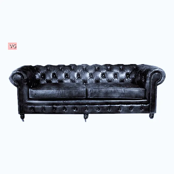 Classica italia chesterfield divani in pelle in tessuto moderno soggiorno divani