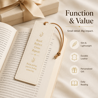 Marque-page en cuir de luxe avec estampage à chaud doré, logo personnalisé, nom, citation, cadeau pour la remise des diplômes, les enseignants, les mariages, les entreprises, vente en gros