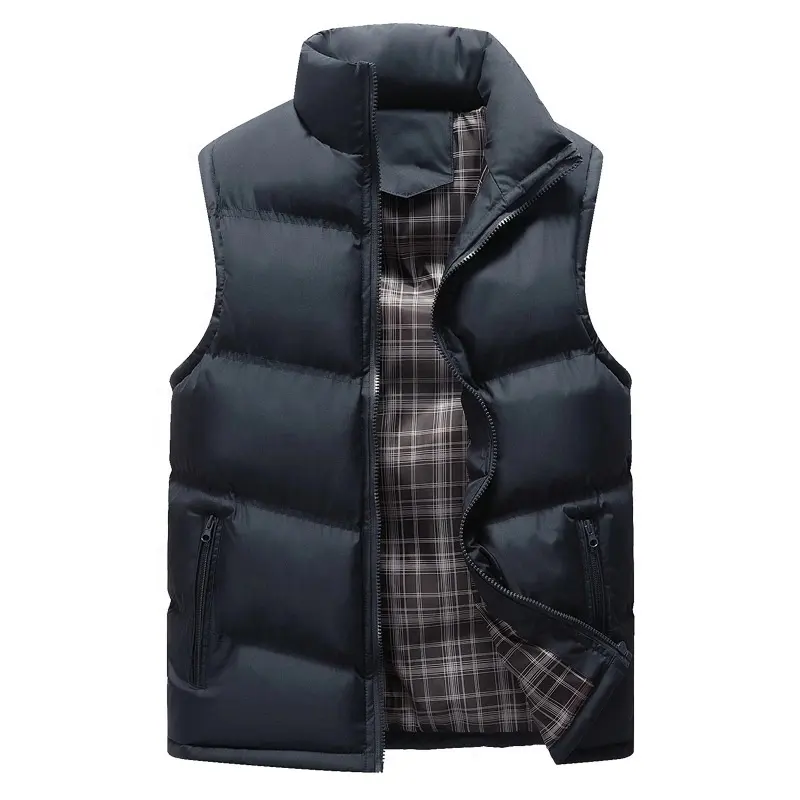 Nhà Máy Mới Nhất Bán Buôn Hot Tùy Chỉnh Men Winter Down Puffer Áo Ghi Lê Trọng Lượng Nhẹ Không Tay Cộng Với Kích Thước Người Đàn Ông Áo Khoác