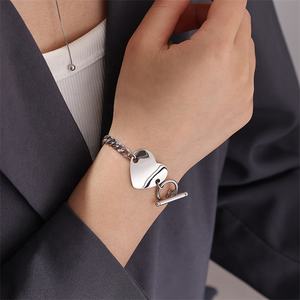 Yiwu Aceon Velle acier inoxydable <span class=keywords><strong>gourmette</strong></span> lien chaîne connecteur de remplacement blanc bricolage graver coeur incurvé fermoir à bascule Bracelet - Product Image 4