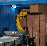 Robot industriel entièrement automatique, machine de chargement de conteneurs mobiles AGV, chargeur de boîtes avec convoyeur pour un déchargement et un chargement efficaces