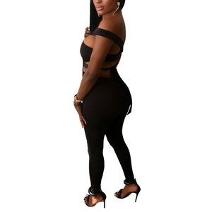 Combinaison Femme Sans Manches Unie Sexy à Découpes Irrégulières Nouvelle Collection Vente en Gros Tendance - Product Image 4