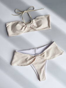 Ensemble de maillot de bain bikini 2 pièces push-up bandeau pour femme, écologique, respirant et anti-UV - Product Image 6