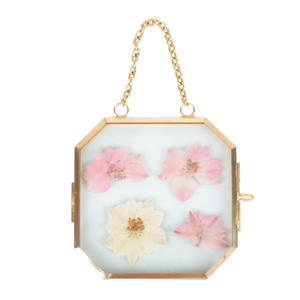 Marco de fotos de vidrio de Metal, marco de espécimen de flores secas, cadena de carpeta Diy, Mini soporte de <span class=keywords><strong>foto</strong></span> transparente Simple Retro Nórdico - Product Image 5