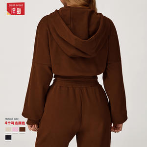 Sweat-shirt à capuche pour femme Disko Sport, coupe courte, tricoté, ample, décontracté, pour le sport en plein air, automne-hiver 4507 - Product Image 3