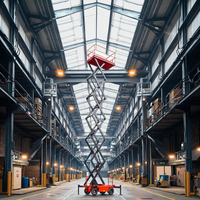 Plateforme élévatrice mobile à ciseaux hydraulique, fournie directement par l'usine, avec stabilisateurs anti-basculement et fonction d'arrêt d'urgence