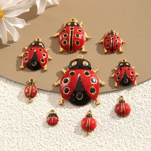 Accesorios de Acero Inoxidable con Diseño de Dibujos Animados para Collares Hechos a Mano, Dijes de Mariquita, Abalorios Versátiles y Modernos para Pulseras - Product Image 4