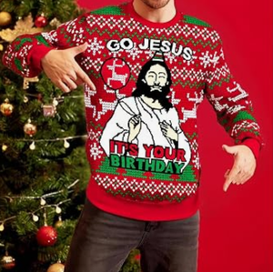Suéter Navideño Feo Unisex, 100% Algodón Tejido, Jersey Personalizado con Gráfico <span class=keywords><strong>de</strong></span> Jesús, Manga Larga, Venta al Por Mayor OEM B2B - Product Image 6
