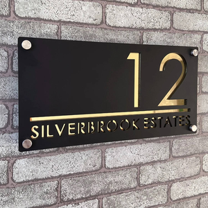 Numéros de maison <span class=keywords><strong>d</strong></span>écoupés au laser sur mesure <span class=keywords><strong>pour</strong></span> extérieur, plaques de <span class=keywords><strong>porte</strong></span> durables, design vierge, lettres et chiffres modernes - Product Image 1