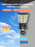 Farola Solar y Cámara para Exterior, Lámpara de Inundación Solar LED con Cámara de Seguridad CCTV de 360 Grados para Exteriores 4G