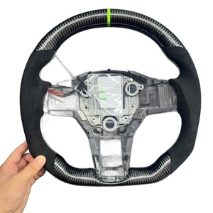 High Quality Carbon Fiber Steering Wheel for Tesla Model 3 Y Suede Modified <b>Interior</b> <b>Accessories</b> - Product Image 1