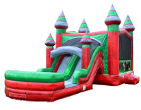 Château gonflable commercial double piste Midnight Combo en PVC avec toboggan et zone de saut, certifié CE, garantie 3 ans