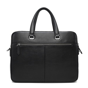 Sacoche de luxe portable en cuir véritable pour homme, en cuir de vachette pleine fleur, avec fermeture éclair, pour affaires et voyages - Product Image 3