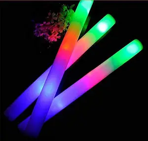 Glow Led Foam Sticks Glow With 3 Modes Promotionalled Glitter Foam Stick Wedding White Led Light Up Foam Sticks