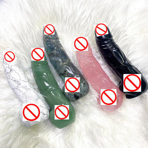 Горячая Распродажа натуральный розовый кварц пенис лечебный камень ручная резьба Хрустальный фаллоимитатор Массажная палочка - Product Image 1