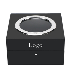 <span class=keywords><strong>Matte</strong></span> Đen gỗ hộp đồng hồ-Da tùy chỉnh lót trường hợp sang trọng, thân thiện với môi nắp bản lề lưu trữ - Product Image 4