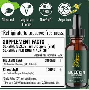 迅速なプライベートブランドの天然肺サポート、デトックス、免疫、呼吸器サポート、マルレイン葉液エキスサプリメント、マルレインドロップス - Product Image 3