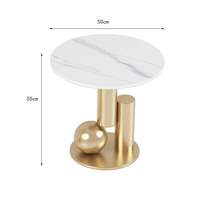 Table basse ovale en dalle de pierre brillante de style italien, légèrement luxueuse, minimaliste, pour usage domestique, table basse double boule