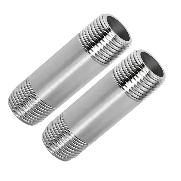 HEDE Direct Sells Stainless Steel 201 304 316 Pipe fitting Double Male Threaded Nipples NPT DIN BSP