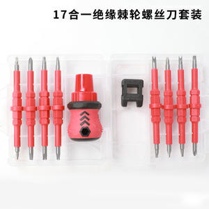 Juego de Destornilladores Eléctricos de Trinquete Aislados de Alto Voltaje 17 en 1, Phillips y de Cabeza Plana, con Fuerte Magnetismo y Formas Irregulares - Product Image 3