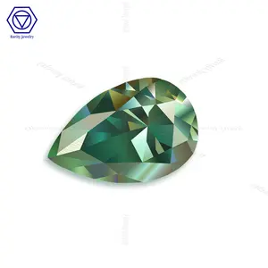 Rarity GRA certificate Top Quality Green Pear Cut VVS Wholesale Price Loose moissanite for jewelry making