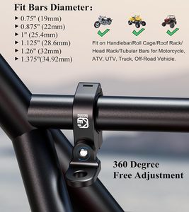 Kewig tùy chỉnh Hợp kim nhôm Whip cờ gắn kết cơ sở thích hợp cho 22-32mm Đường kính ống tay lái với xe máy dẫn ánh sáng cài đặt - Product Image 5