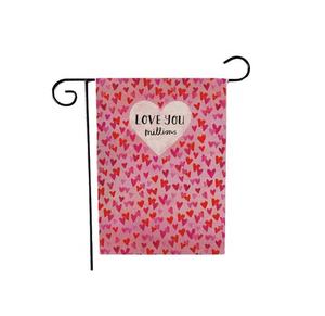 Домашний Декоративный маленький Садовый флаг для влюбленных на День святого Валентина, красная роза, цветок, двухстороннее винтажное украшение для дома, двора - Product Image 2