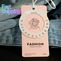 Nouvelles étiquettes volantes pour vêtements, étiquettes de vêtements, étiquettes rondes personnalisées avec logo de marque, étiquettes découpées sur mesure pour cartes de visite