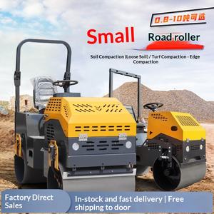 Rouleau compresseur routier 1 tonne, type autoporté, roue avant en acier, rouleau à bande arrière pour béton - Product Image 1