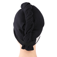 Custom logo Microfibre Hair Towels Eco-friendly Material Black Hair Towel Turban Quick Dry Towels