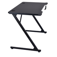 Table de jeu RGB en forme de Z de haute qualité, bureau de jeu pour ordinateur de style course avec porte-gobelet pour PC