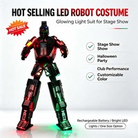 Costume de robot sur échasses à LED premium pour spectacle DJ en direct, tenue de scène lumineuse pour le Nouvel An