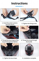 Support de fixation de casque résistant aux chocs, rotation à 360 degrés, matériau ABS, support de caméra stable, compatible avec les appareils de sport Action3/4/5