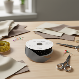 Nastro Tessuto ILAN 4.0Cm 91M Nero con Puntini Bianchi per Cinghie - Product Image 2