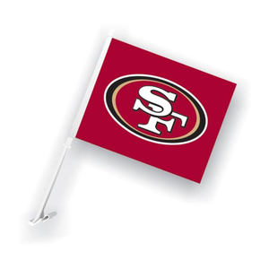 Флаги на автомобильные окна с изображением кошек, 30x45 см (12x18 дюймов), с символикой NFL NFC, сюжет «Битва кошек», команды 49ers - Product Image 1